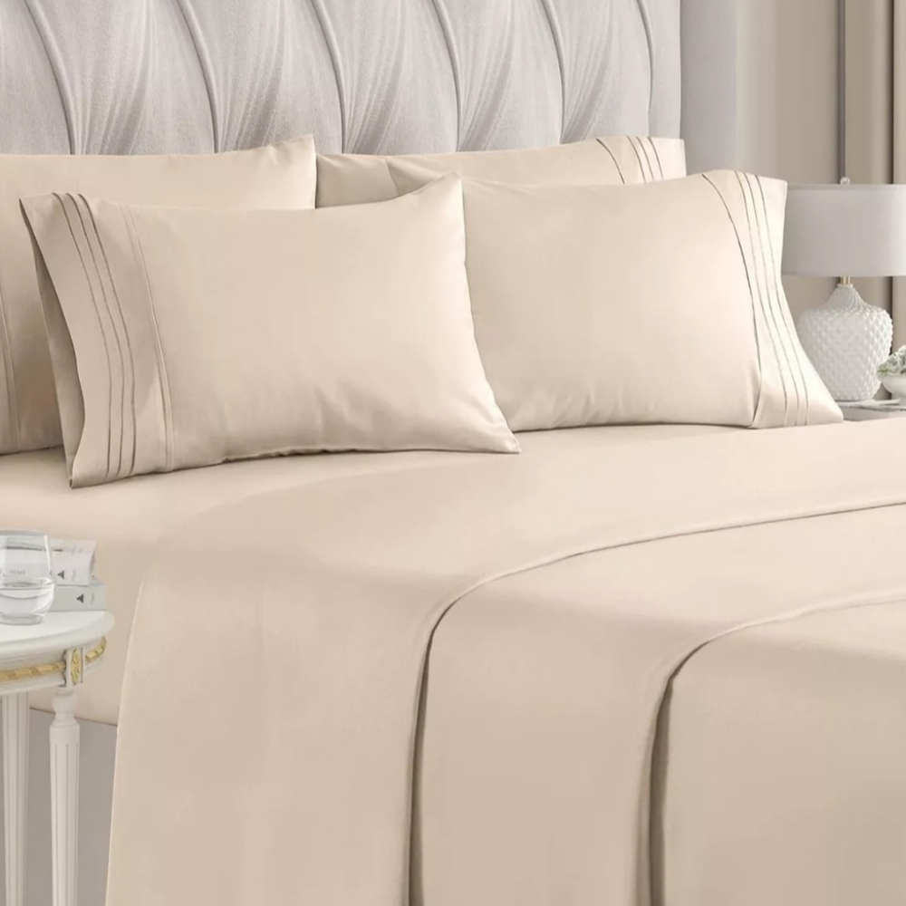 6 Piece Microfiber Solid Sheet Set - Cal King